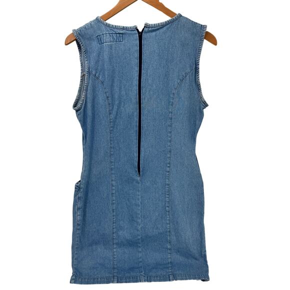 Vintage Denim Dress Womens 9 / 10  Knee Length Shift Kalifornia Speed Control - Picture 3 of 6